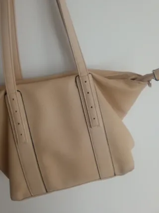 Bolso de mano beige
