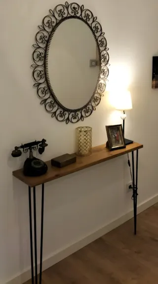 Tavolo consolle ingresso legno e metallo