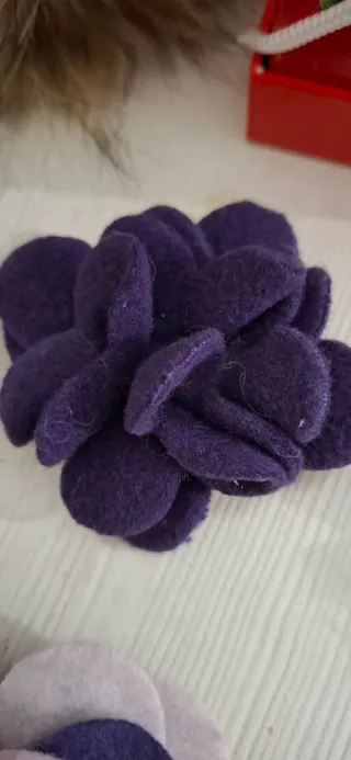 Spille lana feltro velluto fiori