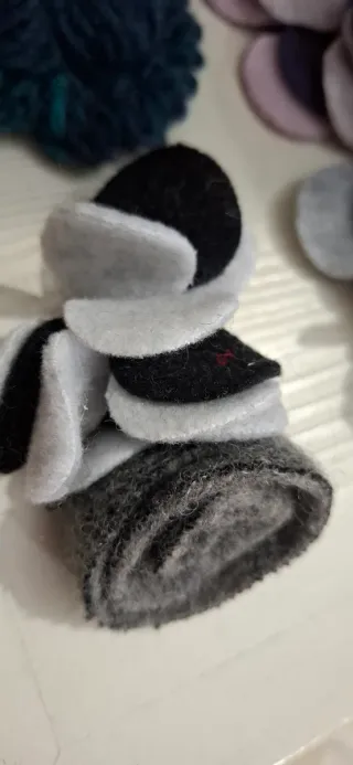 Spille lana feltro velluto fiori