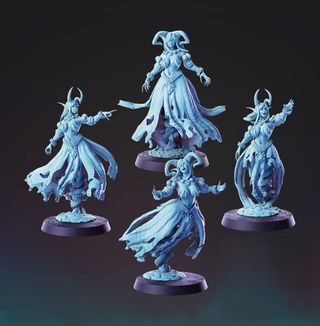 Pack 4 Tieflings Mujeres Resina Rol