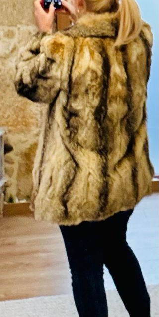 Abrigo de piel de zorro auténtico