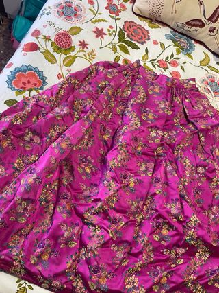 Falda Fallera Niña Rosa y Dorada