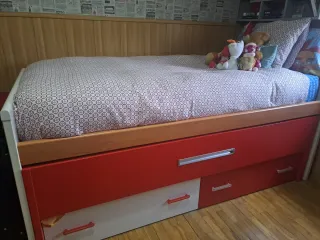 Cama nido con cajones y 2 colchones