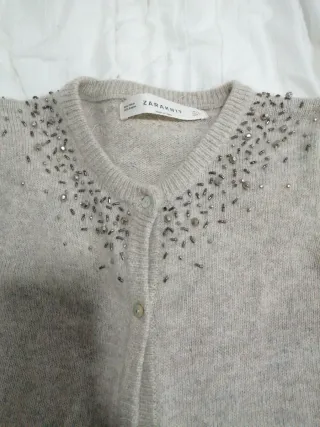 Jersey Zara Gris con Pedrería