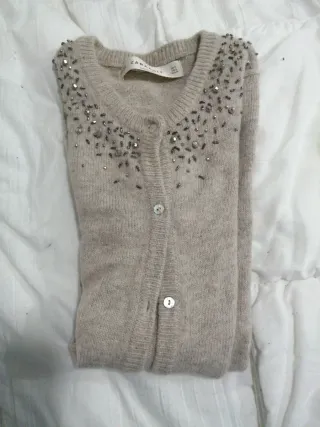 Jersey Zara Gris con Pedrería