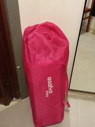 Cuna de viaje rosa Asalvo