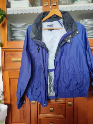 Anorak 2 piezas senderismo azul con capucha