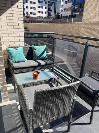 Conjunto Muebles Terraza Ratán Gris.