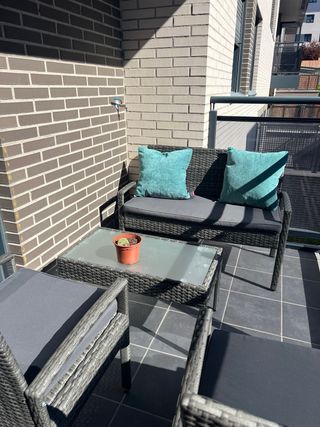 Conjunto Muebles Terraza Ratán Gris.