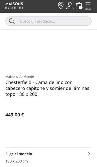 Cama Canapé Lino con Cabecero Tapizado