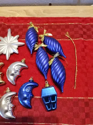 25 Palline Albero Natale Blu e Argento