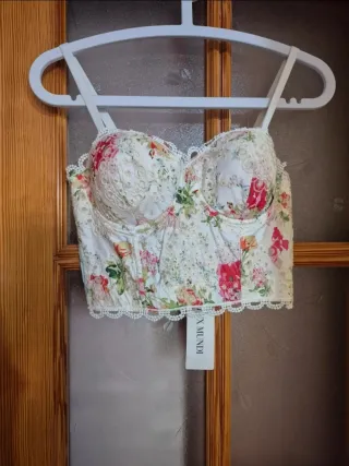 Nuevo! Top Corset Floral Encaje