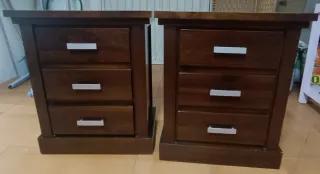 Mesitas de noche de madera de pino (2 unidades)