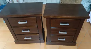 Mesitas de noche de madera de pino (2 unidades)