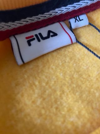 Sudadera Fila XL Amarilla Felpa Interior Nueva