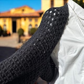 Chaleco de lana Compass Rose negro talla única