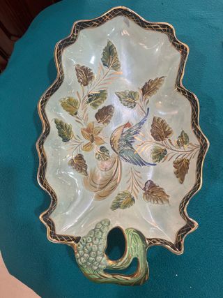 Bandeja de porcelana inglesa decorada