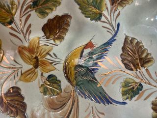 Bandeja de porcelana inglesa decorada