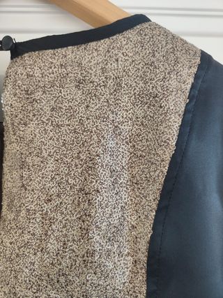 Top fiesta Roberto Verino beige y negro