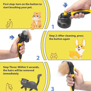 Cepillo Perro & Cepillo Gatos,Autolimpiante Cepillos de Aseo Para Mascotas