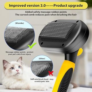 Cepillo Perro & Cepillo Gatos,Autolimpiante Cepillos de Aseo Para Mascotas