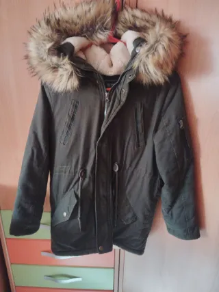 Abrigo verde niña forro polar talla 12