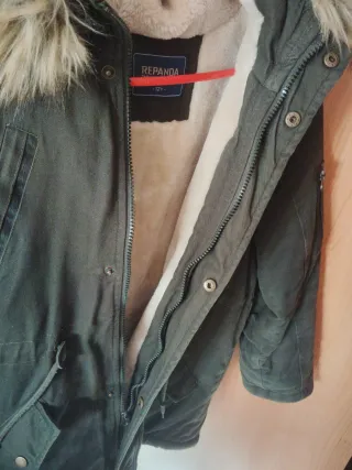 Abrigo verde niña forro polar talla 12