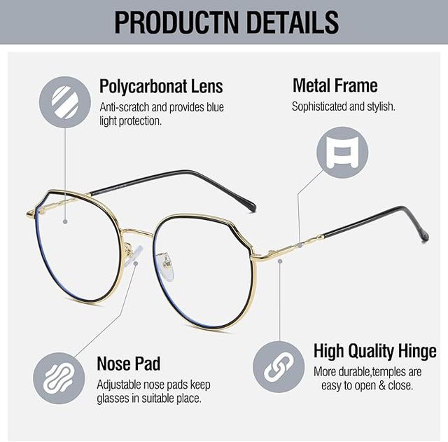 DUCO Gafas de filtro de luz azul, sin intensidad