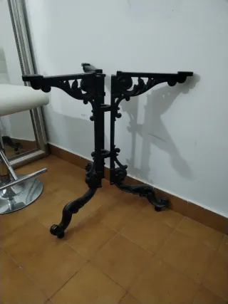 Pie de mesa forja negro