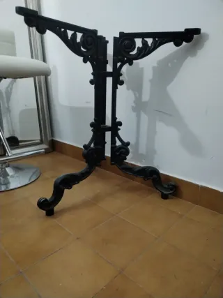 Pie de mesa forja negro