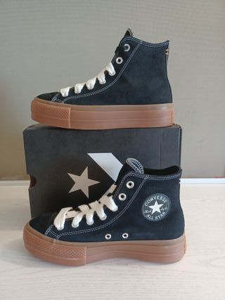 Converse Chuck Taylor Lift Hi Negras/Marrones