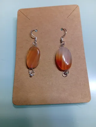 Pendientes Ágata Natural Plata