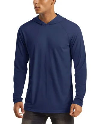 MAGCOMSEN Camiseta Manga Larga Hombre Azul Talla L