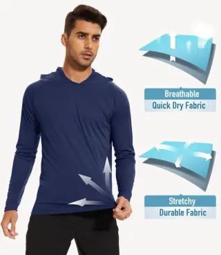 MAGCOMSEN Camiseta Manga Larga Hombre Azul Talla L