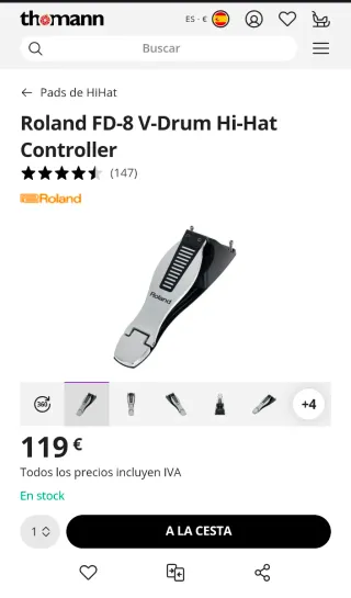 Pedal Roland Hi-Hat FD-8