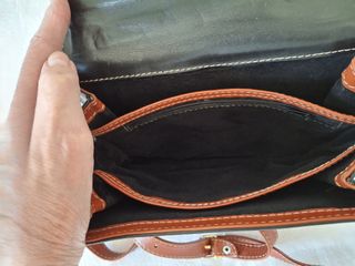 Bolso de Piel combinado Negro y Marrón