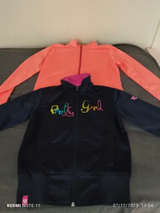 Lote 2 giacche felpe per bambina 10-11 anni