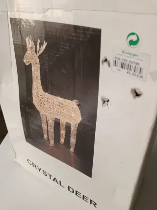 Reno Navideño Luces Transparente