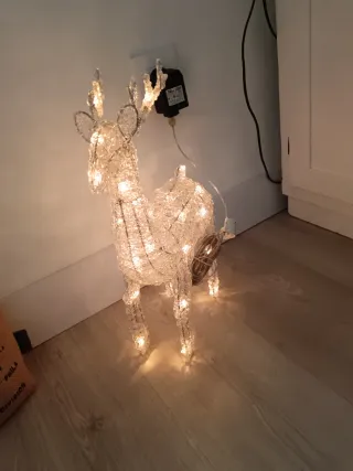 Reno Navideño Luces Transparente