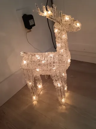 Reno Navideño Luces Transparente