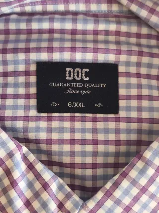 Camisa DOC cuadros azul y burdeos talla 6 XXL