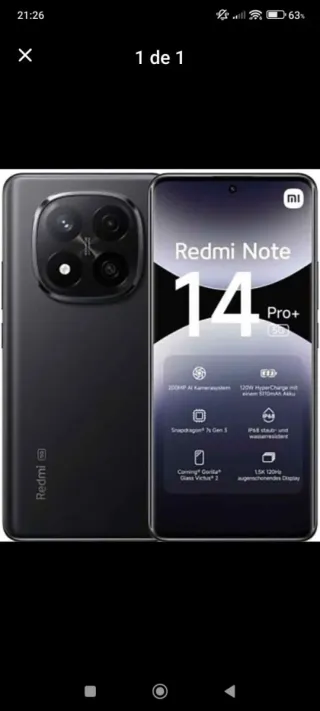 Xiaomi Redmi Note 14 Pro+ 5G Nero