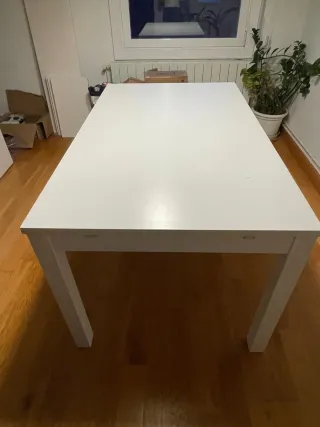 Mesa de comedor blanca de madera