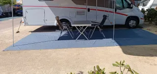 Suelo para camping azul