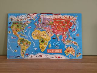 Puzzle Magnético Mapa Mundi Educativo Janod,Gratis