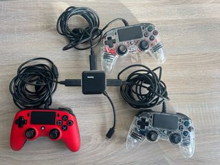3 Mandos Nacon USB PC/PS4 + Multipuerto USB C