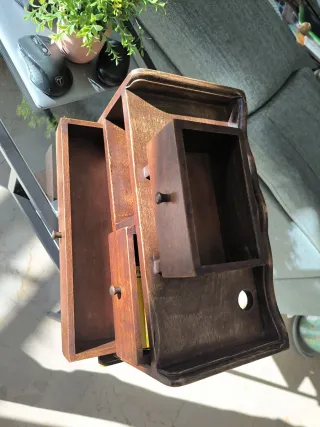 Caja de almacenamiento de escritorio de madera