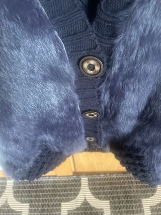 Chaleco pelo y lana Talla L-XL azul marino