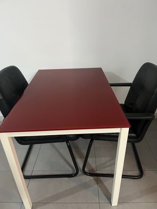 Mesa comedor cristal,sillas y muebles de comedor
